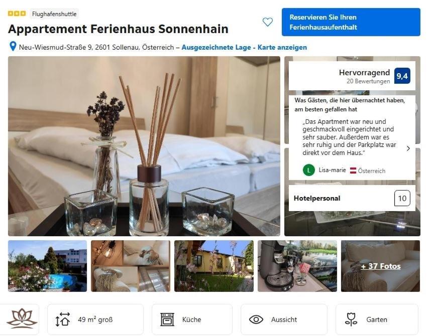 Appartement Ferienhaus Sonnenhain Sollenau Exteriör bild